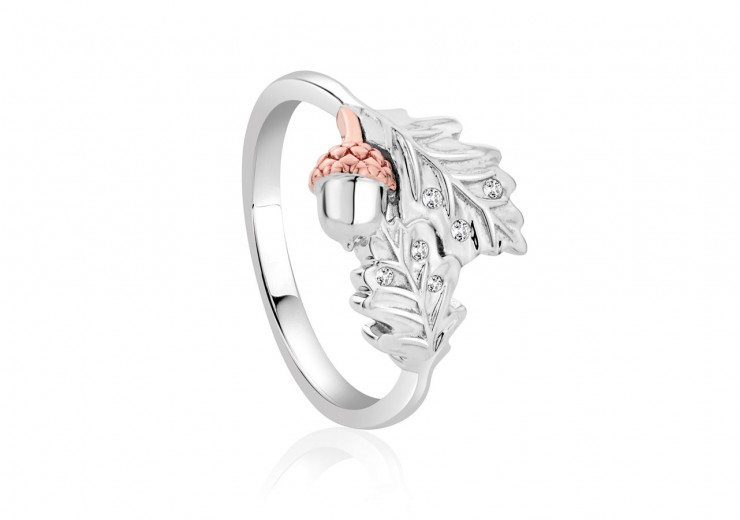 Clogau Gold Sterling Silver Royal Oak Leaf Ring
