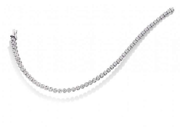 18ct White Gold Round Brilliant Cut Diamond Bracelet 3ct