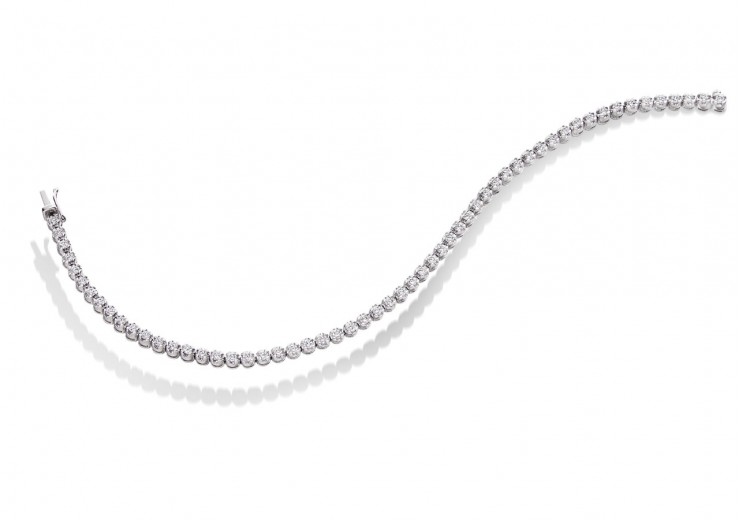 18ct White Gold Round Brilliant Cut Diamond Bracelet 2ct