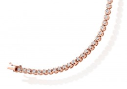 18ct Rose Gold Round Brilliant Cut Diamond Bracelet 2ct