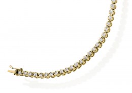 18ct Yellow Gold Round Brilliant Cut Diamond Bracelet 2ct