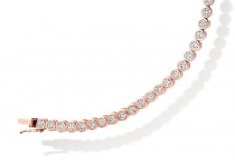 18ct Rose Gold Round Brilliant Cut Diamond Bracelet 3ct