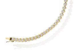 18ct Yellow Gold Round Brilliant Cut Diamond Bracelet 3ct