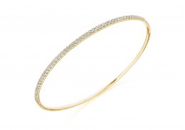 18ct Yellow Gold Round Brilliant Cut Diamond Bangle 2.25ct