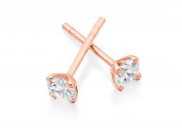 18ct Rose Gold Round Brilliant Cut Diamond Stud Earrings 0.50ct