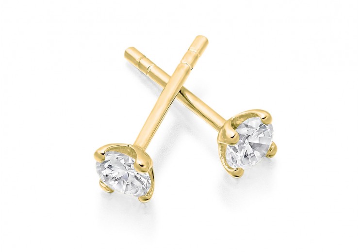 18ct Yellow Gold Round Brilliant Cut Diamond Stud Earrings 0.50ct