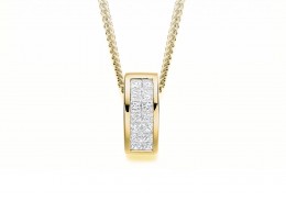 18ct Yellow Gold Princess Cut Diamond Pendant 0.25ct