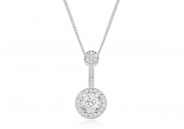 18ct White Gold Round Brilliant Cut Diamond Pendant 0.75ct