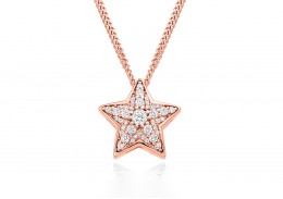 9ct Rose Gold Diamond Star Pendant 0.27ct