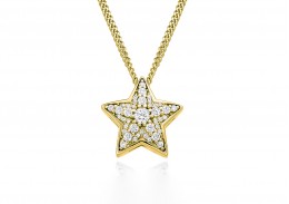 9ct Yellow Gold Diamond Star Pendant 0.27ct