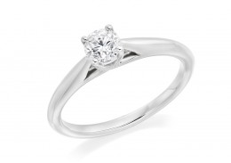 18ct White Gold Round Brilliant Cut Diamond Solitaire Ring 0.40ct