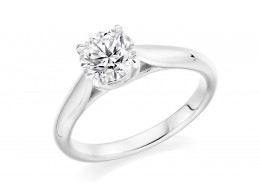 18ct White Gold Round Brilliant Cut Diamond Solitaire Ring 1ct