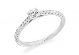 18ct White Gold Round Brilliant Cut Diamond Solitaire Ring 0.50ct