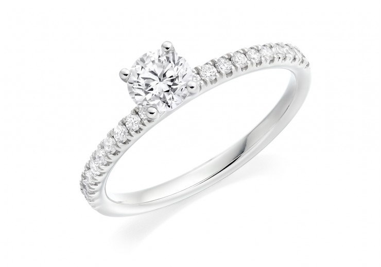 18ct White Gold Round Brilliant Cut Diamond Solitaire Ring 0.72ct