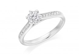 18ct White Gold Round Brilliant Cut Diamond Solitaire Ring 0.65ct