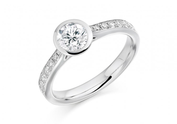 18ct White Gold Round Brilliant Cut Diamond Ring 0.85ct