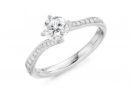 18ct White Gold Round Brilliant Cut Diamond Ring 1.25ct