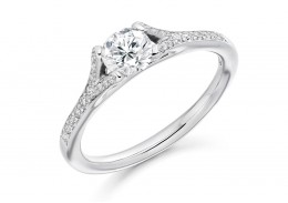 18ct White Gold Round Brilliant Cut Diamond Ring 0.85ct