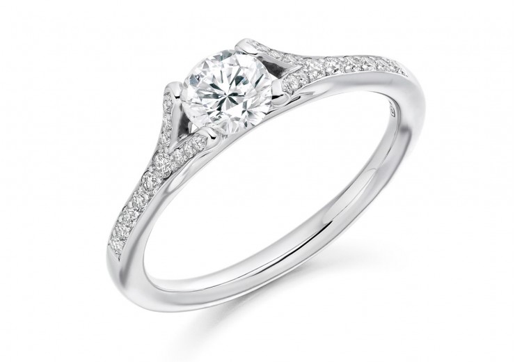 18ct White Gold Round Brilliant Cut Diamond Ring 0.85ct