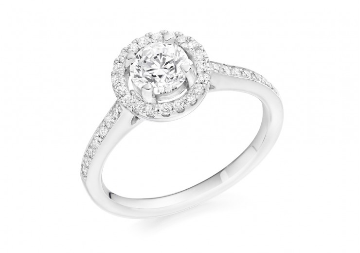 18ct White Gold Round Brilliant Cut Diamond Solitaire Ring 0.80ct