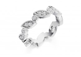 18ct White Gold Round Brilliant Cut Full Eternity Ring 0.50ct