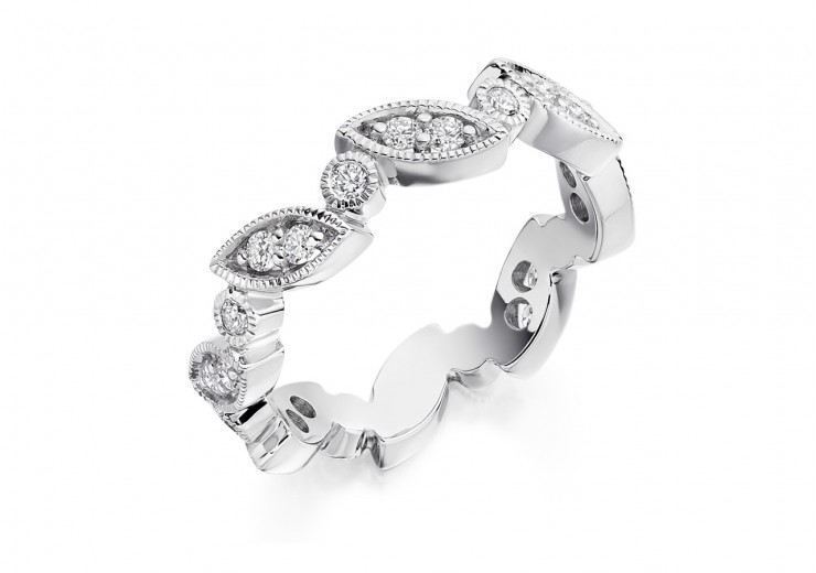 18ct White Gold Round Brilliant Cut Full Eternity Ring 0.50ct