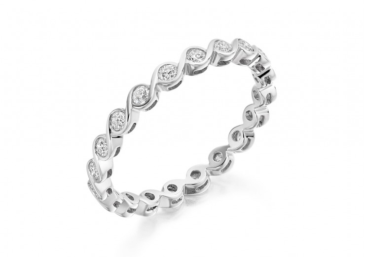 18ct White Gold Round Brilliant Cut Full Eternity Ring 0.50ct