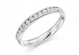 18ct White Gold Round Brilliant Cut Full Eternity Ring 0.75ct