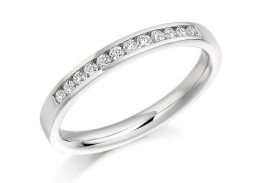 Platinum Round Brilliant Cut Diamond Half Eternity Ring 0.20ct