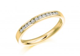 18ct Yellow Gold Round Brilliant Cut Diamond Half Eternity Ring 0.20ct