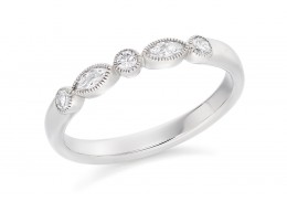 18ct White Gold Round Brilliant & Marquise Cut Diamond Eternity Ring 0.28ct