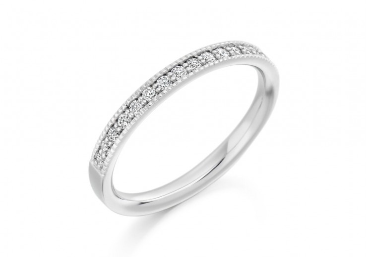 9ct White Gold Round Brilliant Cut Diamond Half Eternity Ring 0.25ct