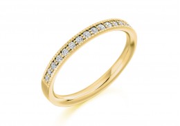 9ct Yellow Gold Round Brilliant Cut Diamond Half Eternity Ring 0.25ct