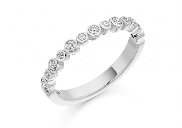 18ct White Gold Round Brilliant Cut Half Eternity Ring 0.30ct