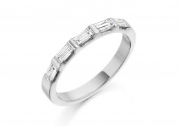 18ct White Gold Baguette Cut Half Eternity Ring 0.45ct