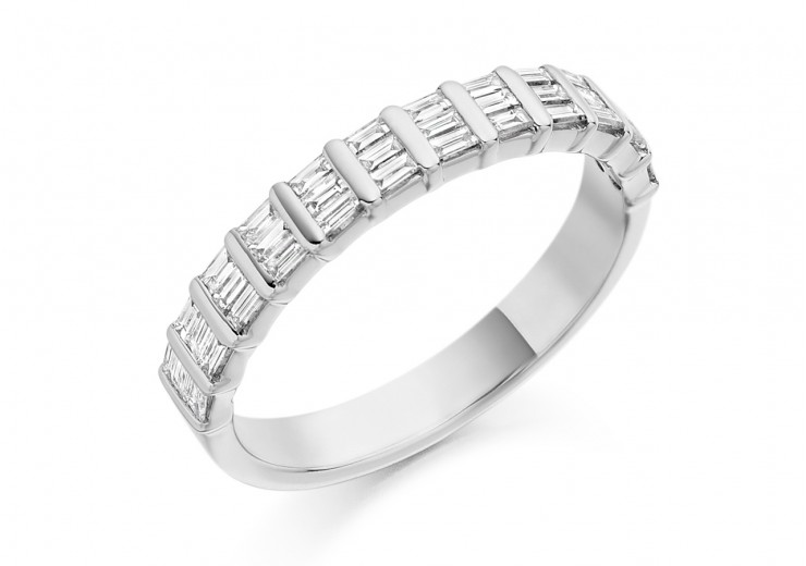 18ct White Gold Baguette Cut Half Eternity Ring 0.50ct
