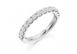 18ct White Gold Round Brilliant Cut Half Eternity Ring 1ct