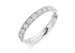 18ct White Gold Round Brilliant Cut Half Eternity Ring 0.65ct