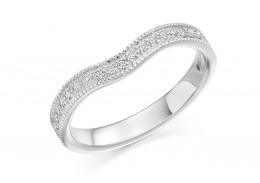 18ct White Gold Round Brilliant Cut Half Wave Eternity Ring 0.18ct