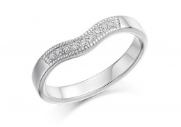 18ct White Gold Round Brilliant Cut Half Wave Eternity Ring 0.08ct