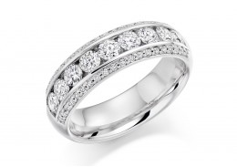 18ct White Gold Round Brilliant Cut Half Eternity Ring 1.25ct