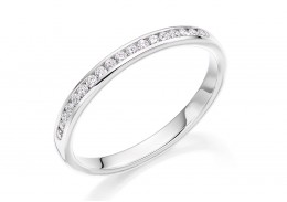 18ct White Gold Round Brilliant Cut Diamond Half Eternity Ring 0.15ct