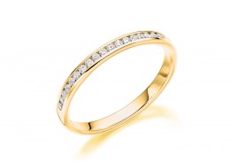 18ct Yellow Gold Round Brilliant Cut Diamond Half Eternity Ring 0.15ct