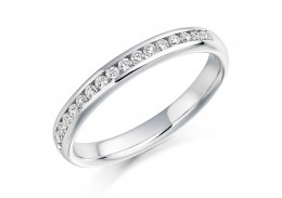 18ct White Gold Round Brilliant Cut Diamond Half Eternity Ring 0.22ct