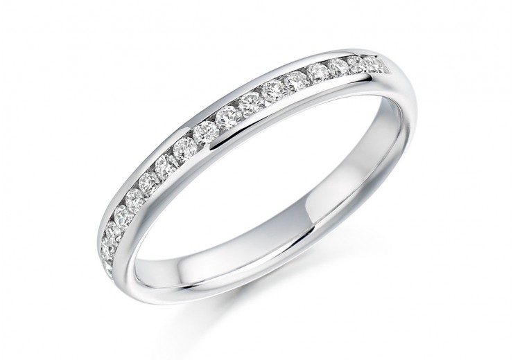 18ct White Gold Round Brilliant Cut Diamond Half Eternity Ring 0.22ct