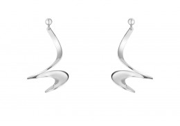 Georg Jensen Sterling Silver Moebius Drop Earrings