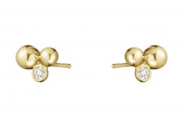 Georg Jensen 18ct Yellow Gold & Diamond Moonlight Grapes Earrings 0.07ct