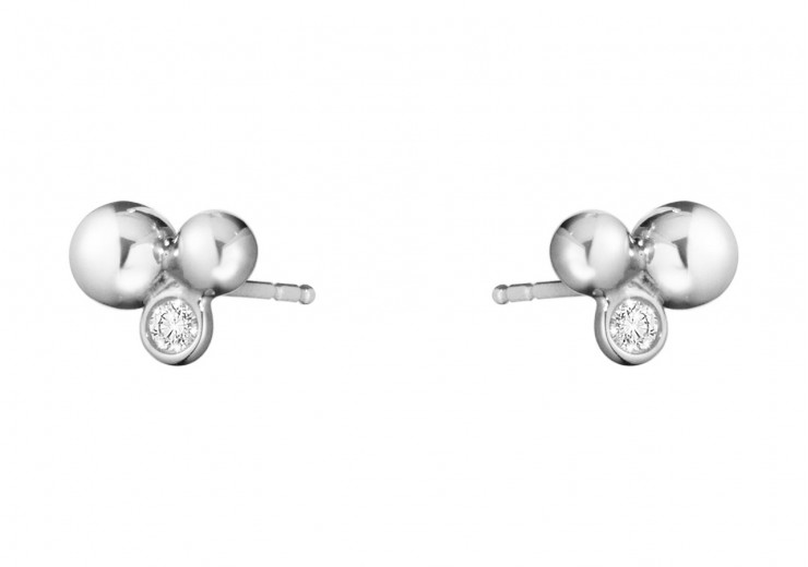 Georg Jensen Sterling Silver & Diamond Moonlight Grapes Earrings