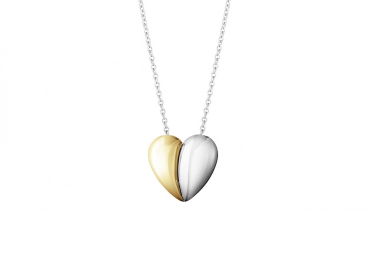Georg Jensen 18ct Yellow Gold & Sterling Silver Heart Necklace