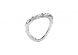 Georg Jensen Sterling Silver & Diamond Offspring Ring